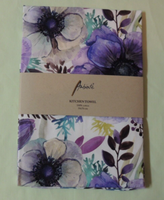 Ambiente Viele Blumen Viele Geschirrhandtuch KüChe Geschirrtuch 100 % Lila Flie