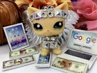 For Mini Pet Shop Silver Shiny Wings & Accessories Cat Dog Doll PET NOT INCLUDED