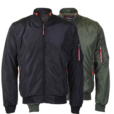 Men's Lightweight Multi Pocket Zip Up Reversible Flight Bomber Jacket Coat MIKE