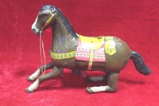 Wind Up Tin Toy Litho Running Jumping Horse Old Vintage Antique Collectible