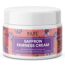 INLIFE Saffron Cream for Face Reduce Dark Spots and Pigmentation 100gm
