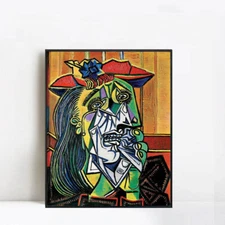 Framed Canvas Giclee Print Art Weeping Woman by Pablo Picasso Wall Art 24"x32"