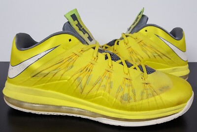 NIKE AIR MAX LEBRON X 10 LOW SONIC YELLOW BASKETBALL SHOES 579765