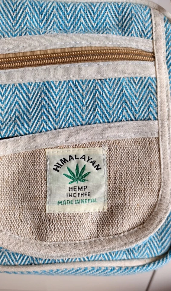 Bandolera pequeña vintage de cáñamo nepalí Foto 4 de 4