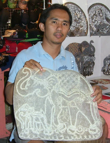 Thai Leather Carving - Bilder aus Leder von Hand gestanzt und bemalt - *NEU* - Bild 4 von 13