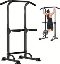 Power Tower Pull Up Bar Dip Station Strength Training Home Gym Stand 330 LBS