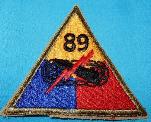 WW2 ERA 89th ARMORED DIVISION PATCH US MILITARY BADGE UNITED STATES WORLD WAR II