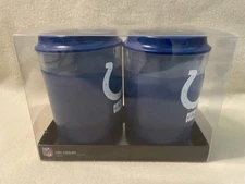 Indianapolis Colts - 2 NFL Freezer Can Cooler Cups Tumblers Blue -new In Box