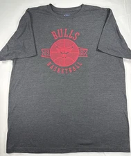 Chicago Bulls Basketball Graphic T Shirt XL Gray NBA Ring Spun Soft