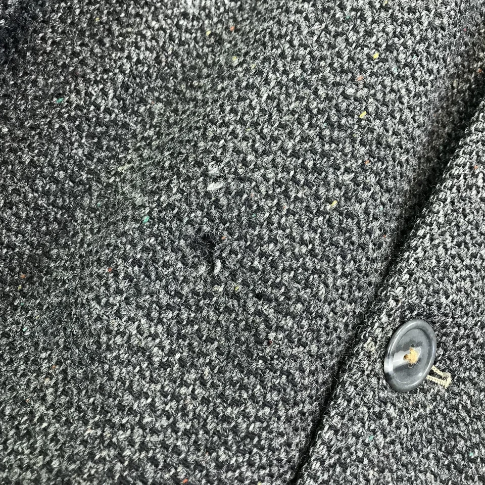 Vintage Harris Tweed Overcoat Mens Gray Pure Scottish Wool Long Coat 90s - Image 2 of 4