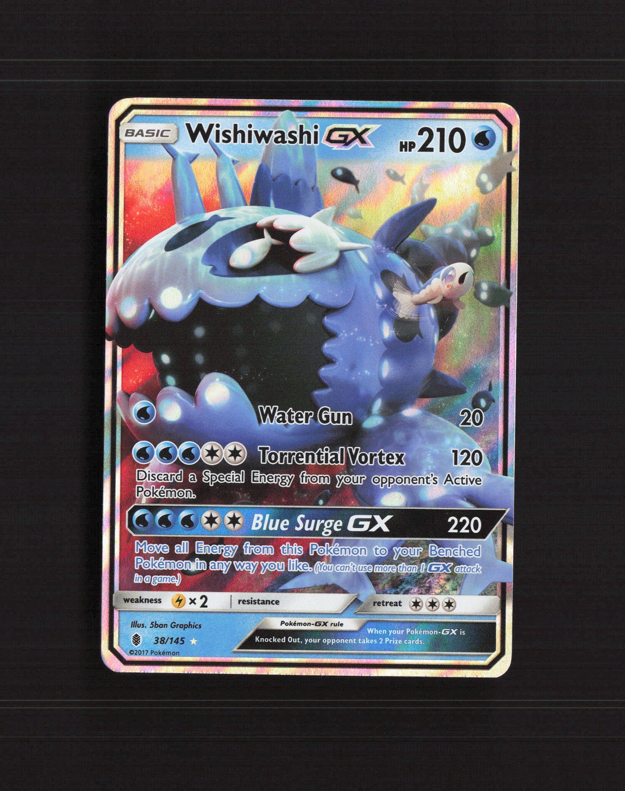 Wishiwashi GX 38/145 Guardians Rising Ultra Rare Holo Pokemon Card LP+