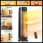 1500W Portable Space Heater with Thermostat, 24H Timer, Oscillating, Quiet PTC,