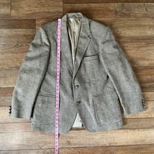 VTG WFF by Farah 44R Wool Herringbone Blazer Sport Coat Brown Mexico Made 141117