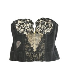 Lady Marlene Vintage Black Lace Underwire Corset Union Made 32B USA - WD