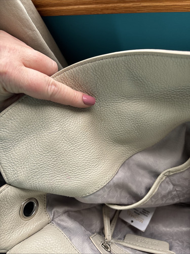 Michael Kors Astor Silver Studded Grey Cement Leather Large Hobo - Picture 7 of 13