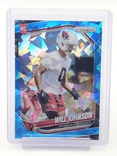 WILL JOHNSON 2025 PRIZM BLUE CRACKED ICE ROOKIE /99 #370 CARDINALS FOOTBAL Q6638