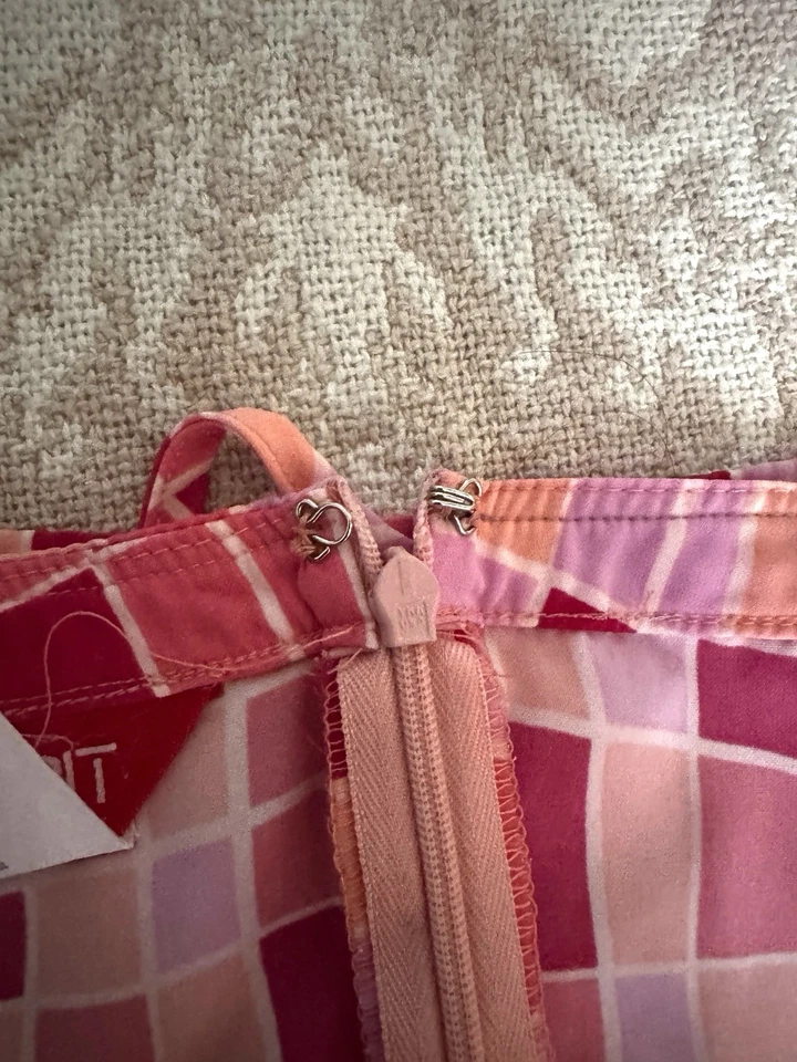 Esprit Vintage Skirt Size 5/6 Pink & Red  A-Line Slip-on Adjustable Waist - Image 3 of 4