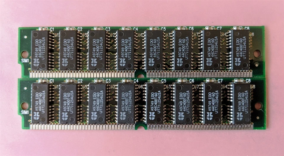 32MB 2x16MB 72-pin Simm EDO 60ns A9749 44C400T-60 Single Rank 4Mx32 5.0V Ram Kit - Image 2 of 3