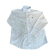 Brooks Brothers Traditional Fit Non-Iron Blue White Check Button-Down Shirt M