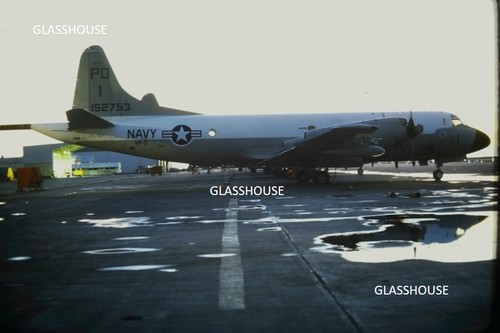 U.S . NAVY LOCKHEED P3 ORION VP-9 #152753, MOFFETT FIELD, 1966 PHOTO SLIDE
