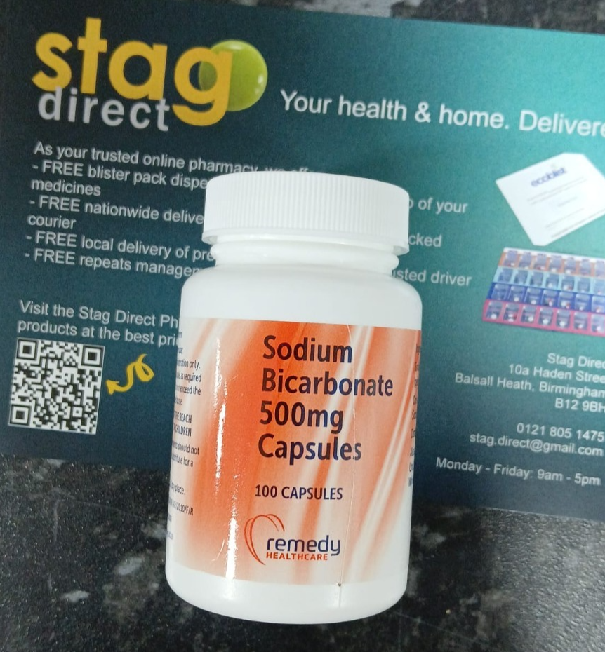 REMEDY  Sodium Bicarbonate 500mg Capsules - Pack of 100