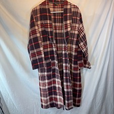 Vtg 40s 50s GENUINE BEACON BLANKET ROBE NEW ORIGINAL TAG Plaid Belt Unisex M/L