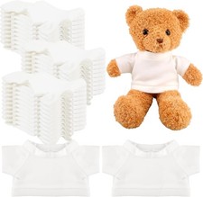 30 Pack Sublimation Bear Clothing Blank Stuffed Animal Shirt Hoodie White Teddy