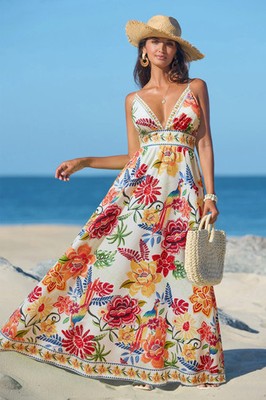 CUPSHE Vibrant Oasis Tropical Maxi Dress, Large | eBay CUPSHE Vibrant Oasis Tropical Maxi Dress, Large | eBay