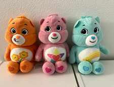 Care Bears Funshine Bear  Cheer Bear Plush Bears Lot of 3 Orange Pink Blue