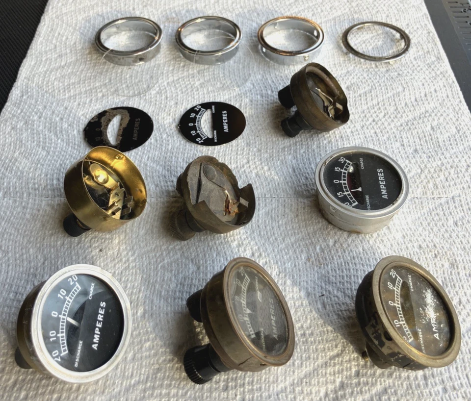 1928 1929 1930 1931 Original Ford Modelo A AMP Medidor tablero Medidores voltios para piezas Foto 4 de 4