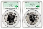 2025-S (PR70) Reverse Proof Morgan & Peace Silver Dollar CAC FDOD First Day CACG