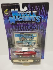 MUSCLE MACHINES 1957 CHEVY DIECAST CAR 1/64 - 57 CHEVY 01-49 NIP