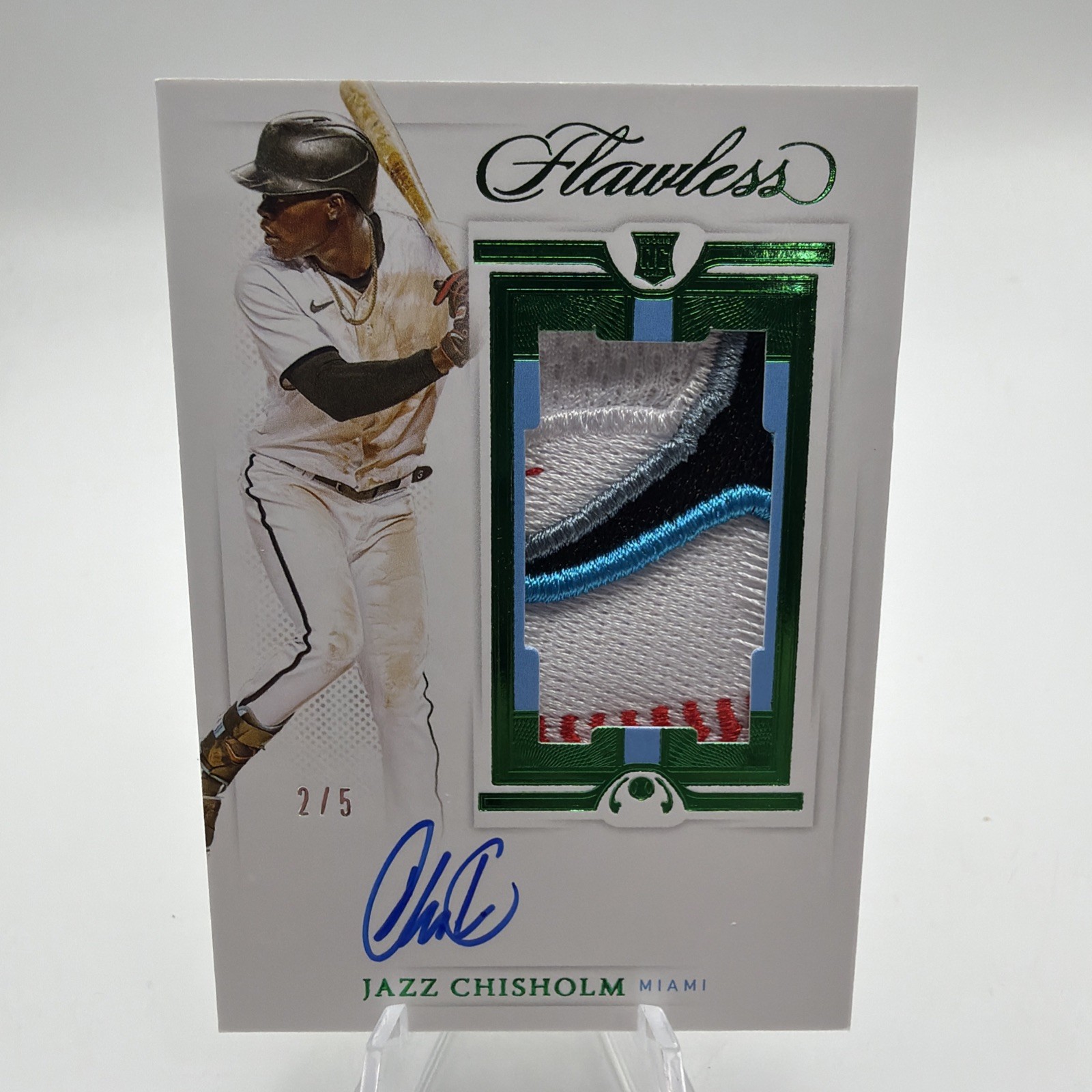 2021 Panini Flawless Baseball JAZZ CHISHOLM Rookie Beautiful Patch Auto RPA 2/5