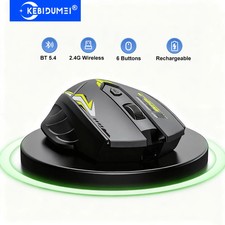 Bluetooth Mouse 5.4 Dual-Mode 2.4G Wireless Gaming Mouse 6 Buttons Rechargeable