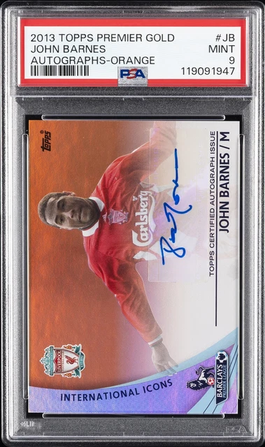 2013 TOPPS PREMIER GOLD AUTOS ORANGE #JB JOHN BARNES 10/25 PSA 9 AUTO