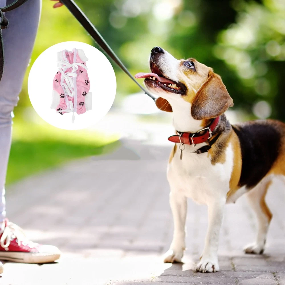 VETEMENTS Costume cane animale domestico cucciolo allattamento vestiti cappotto protezione lesioni vestito taglia S (rosa)