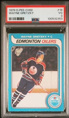 1979-80 O-Pee-Chee Wayne Gretzky #18 (RC) Rookie Edmonton Oilers HOF With Lines