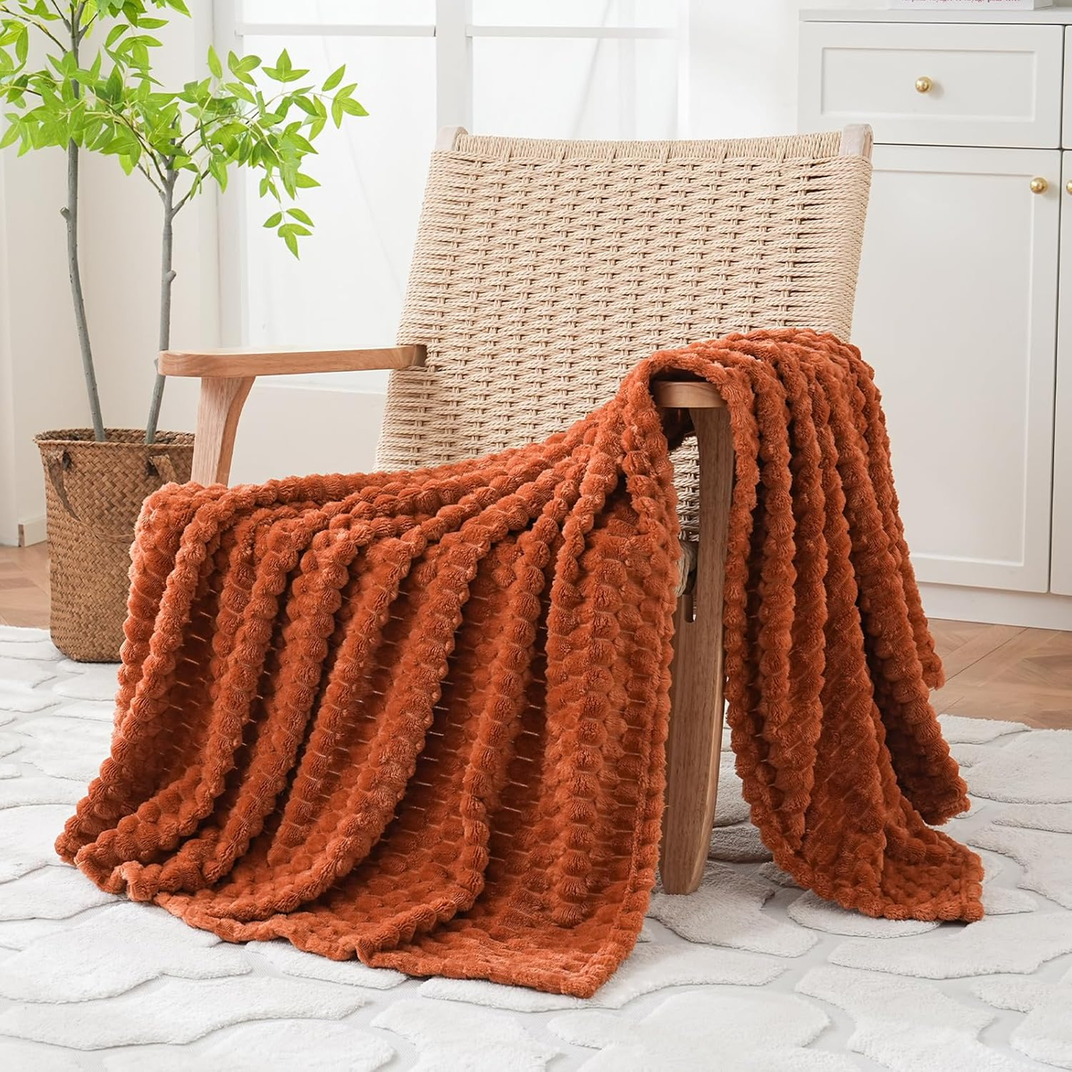 Burnt Orange Throw Blanket 50