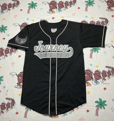 Vintage Y2K  Journey Black Baseball Jersey Rock Band Music Memorabilia Size M