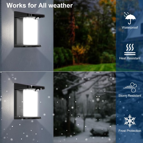 Solar Motion Lights Cylinder Modern Wall Sconces Waterproof, 1500LM Dusk to D... - Picture 7 of 9