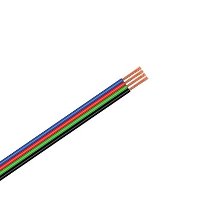 Flachleitung, 4x0,25mm², 4-farbig, 10m, Vierlingslitze, ideal für RGB-LED-Strips