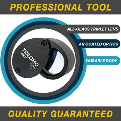TRILOMO (ex BelOMO) 10x Triplet Loupe Magnifier. Black Egg. 21mm