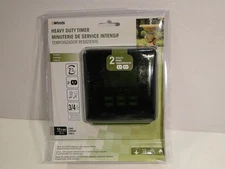 Woods 50015 Outdoor 7-Day Heavy Duty Digital Plug-in Timer, 2 Outlets! NEW 3/4H