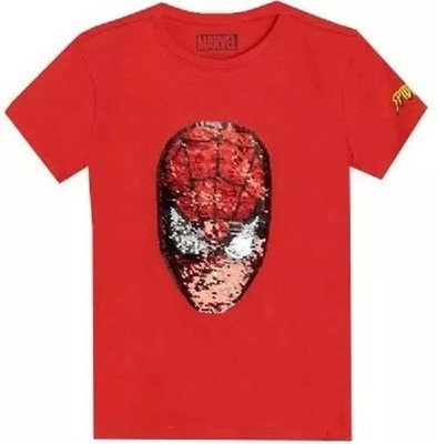 Spiderman 140 T- Shirt Pailletten Wendepailletten Rot Marvel Superheld Kurzarm