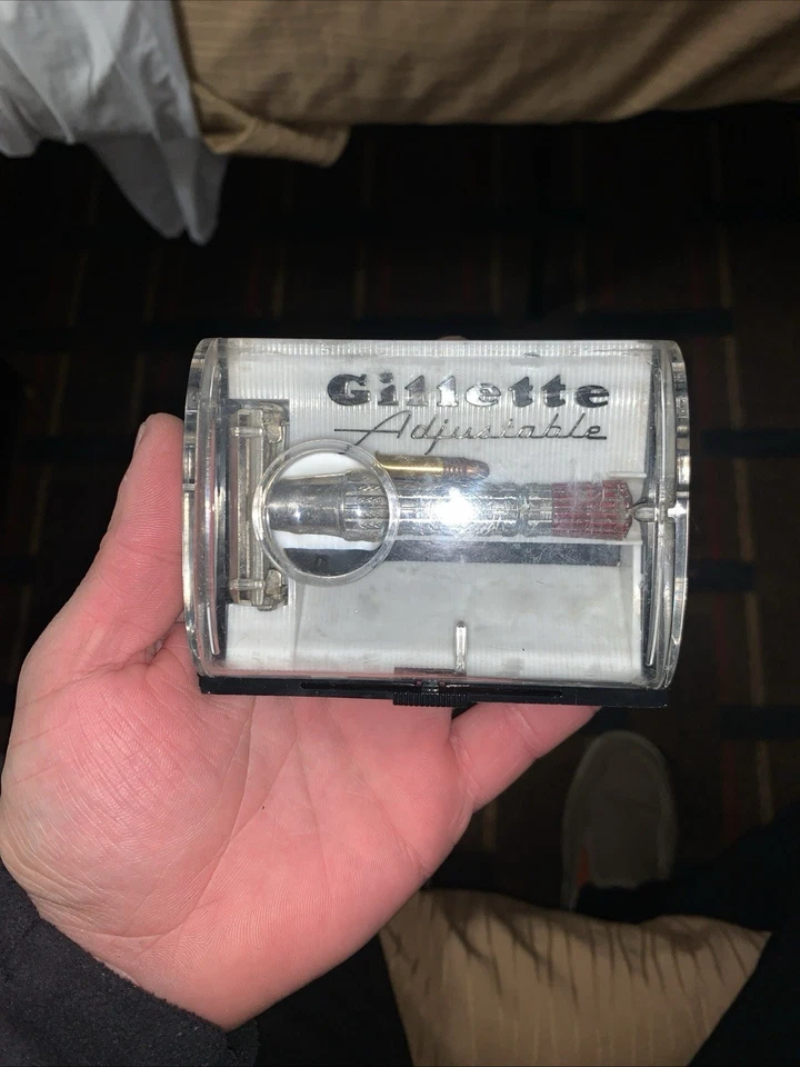 Maquinilla de afeitar de seguridad Gillette Fat Boy vintage con estuche original Foto 2 de 4