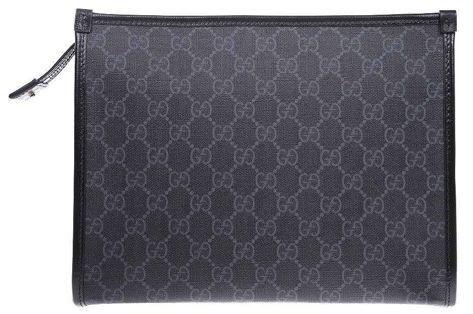 NEW GUCCI GG SUPREME CANVAS LEATHER INTERLOCKING G BEAUTY CASE