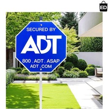 ADT Security Sign - Heavy Duty 28 100 Aluminum Yard Sign with Stake for Weath...