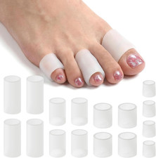Silicone Toe Sleeves 16 Pack, 4 Sizes Gel Toe Protectors