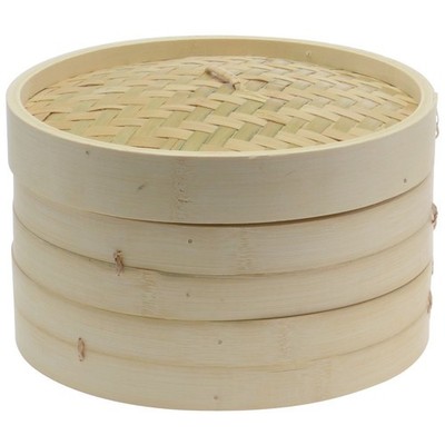 Town Food Service 34210 Bamboo Steamer 10'' Two Baskets & Lid Town 78278