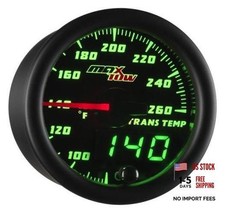 Black  Green 260F Transmission Temperature Gauge Kit - 2-1/16" 52mm - Double